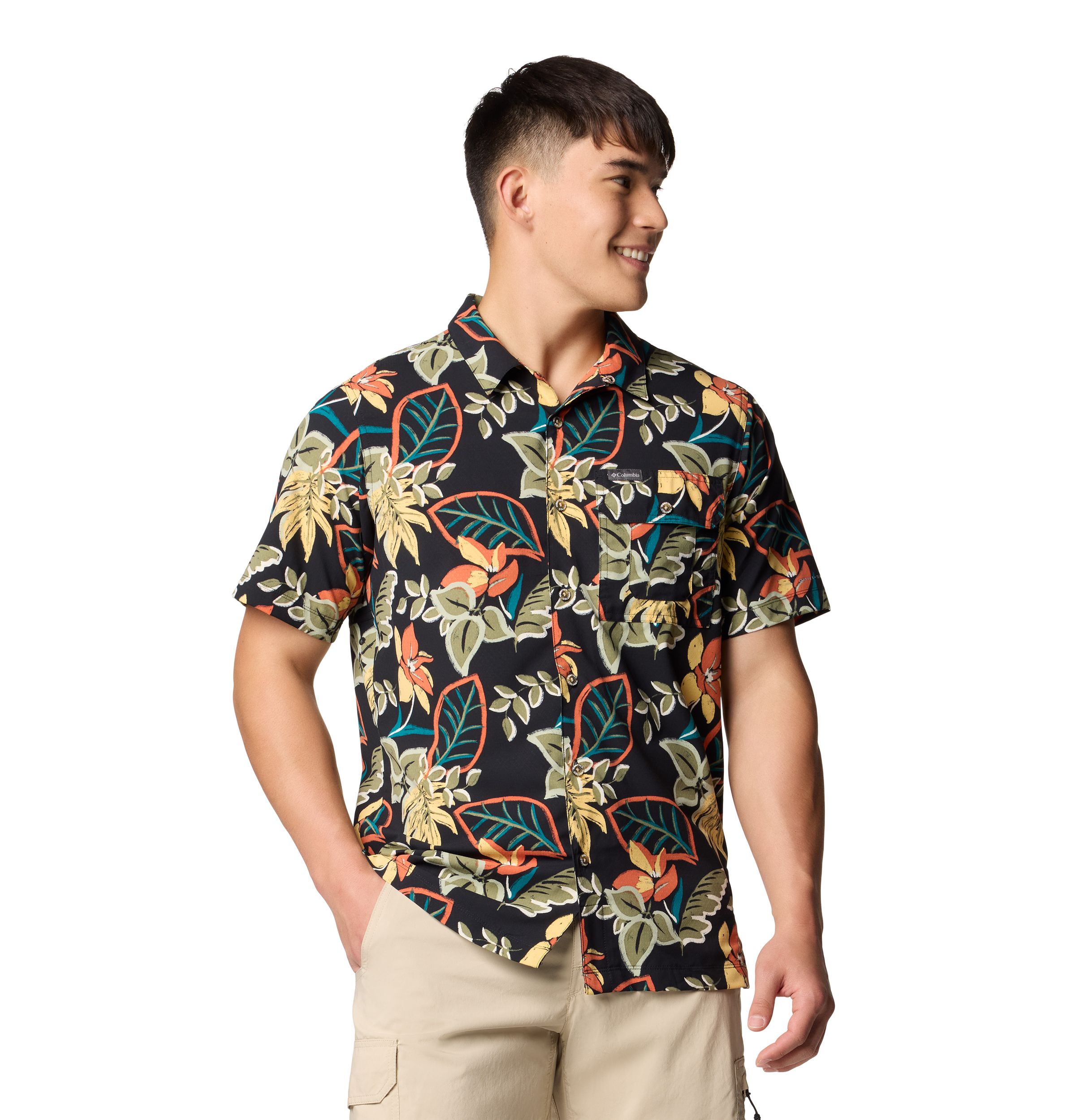 Columbia Tech Trail Utility Printed Qısaqol kişi köynəyi