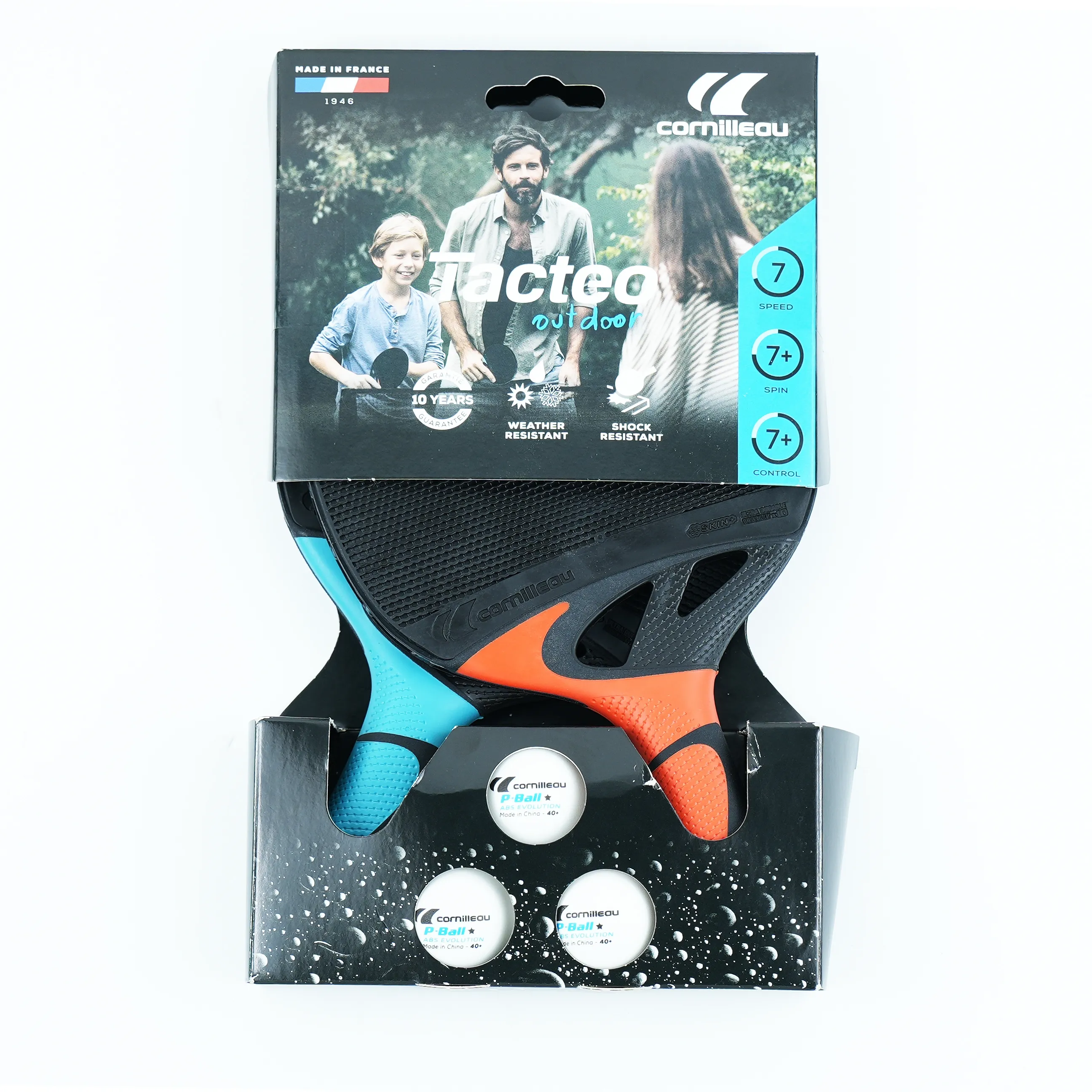 Cornilleau Tacteo Outdoor Pack Duo: 2 Raketka və 3 Top