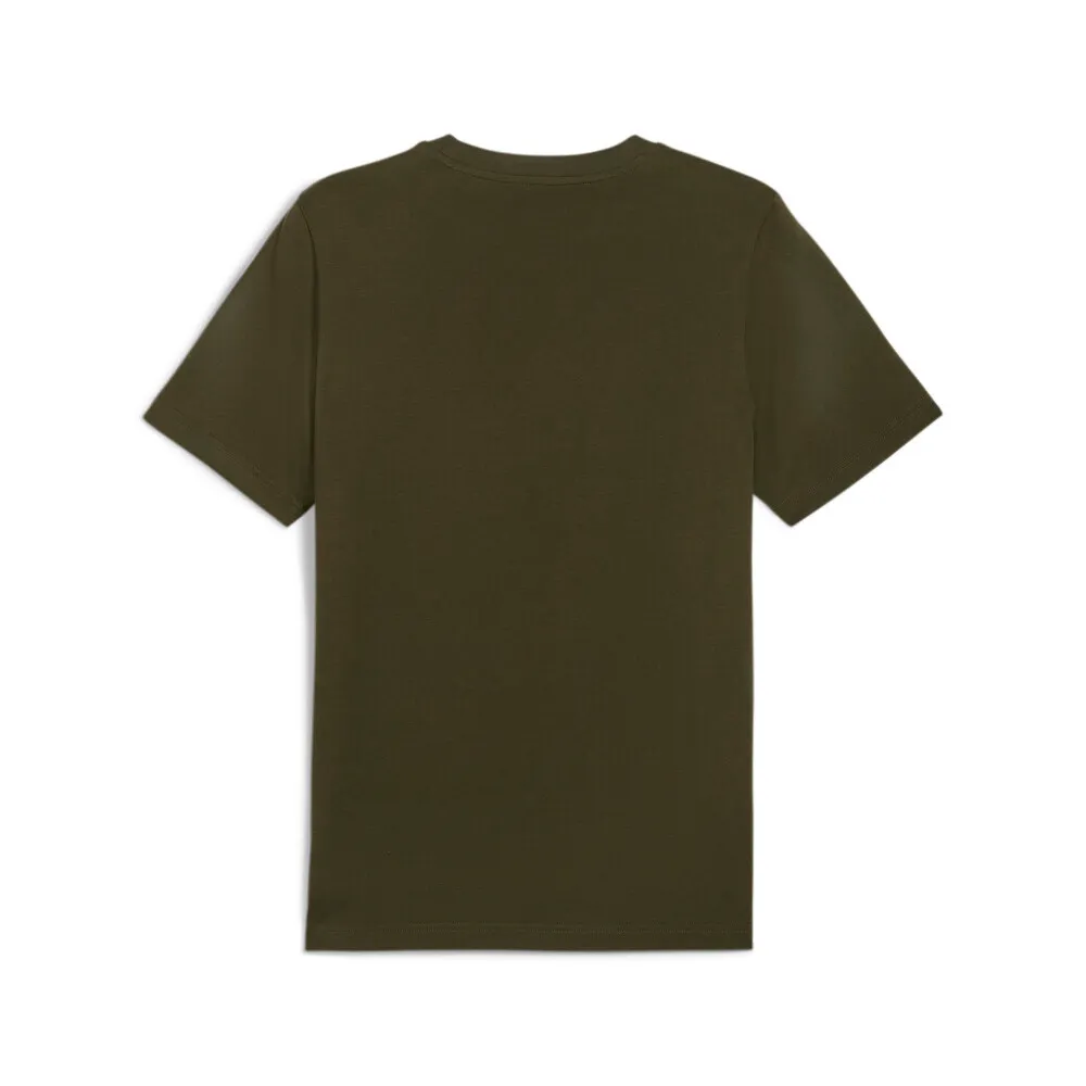 PUMA ESS Elevated Embroidered Tee Dark Olive Kişi Köynəyi