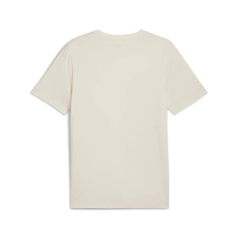 PUMA ESS Elevated Embroidered Tee Alpine Snow Kişi Köynəyi