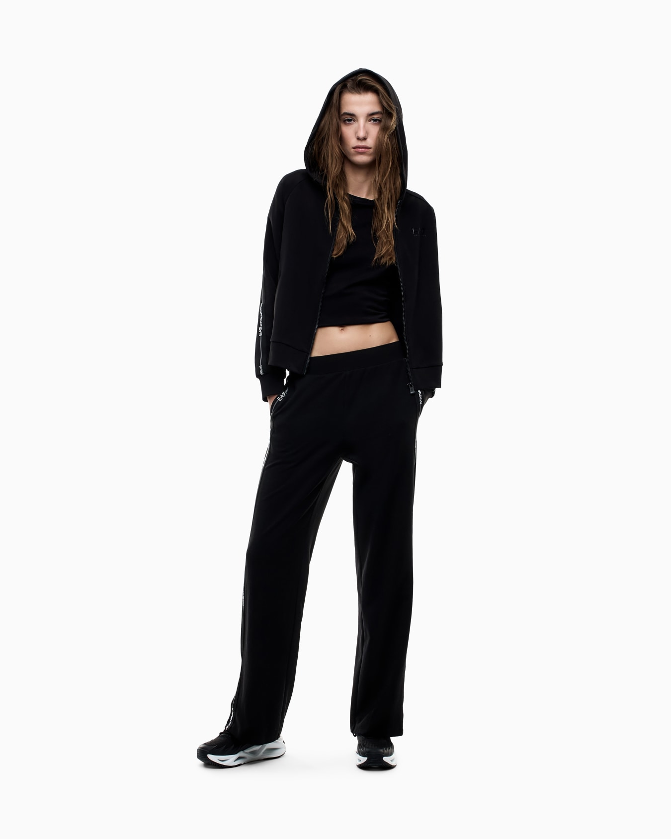 EMPORIO ARMANI EA7 Logo Series Qadınlar üçün başlıqlı svitşot