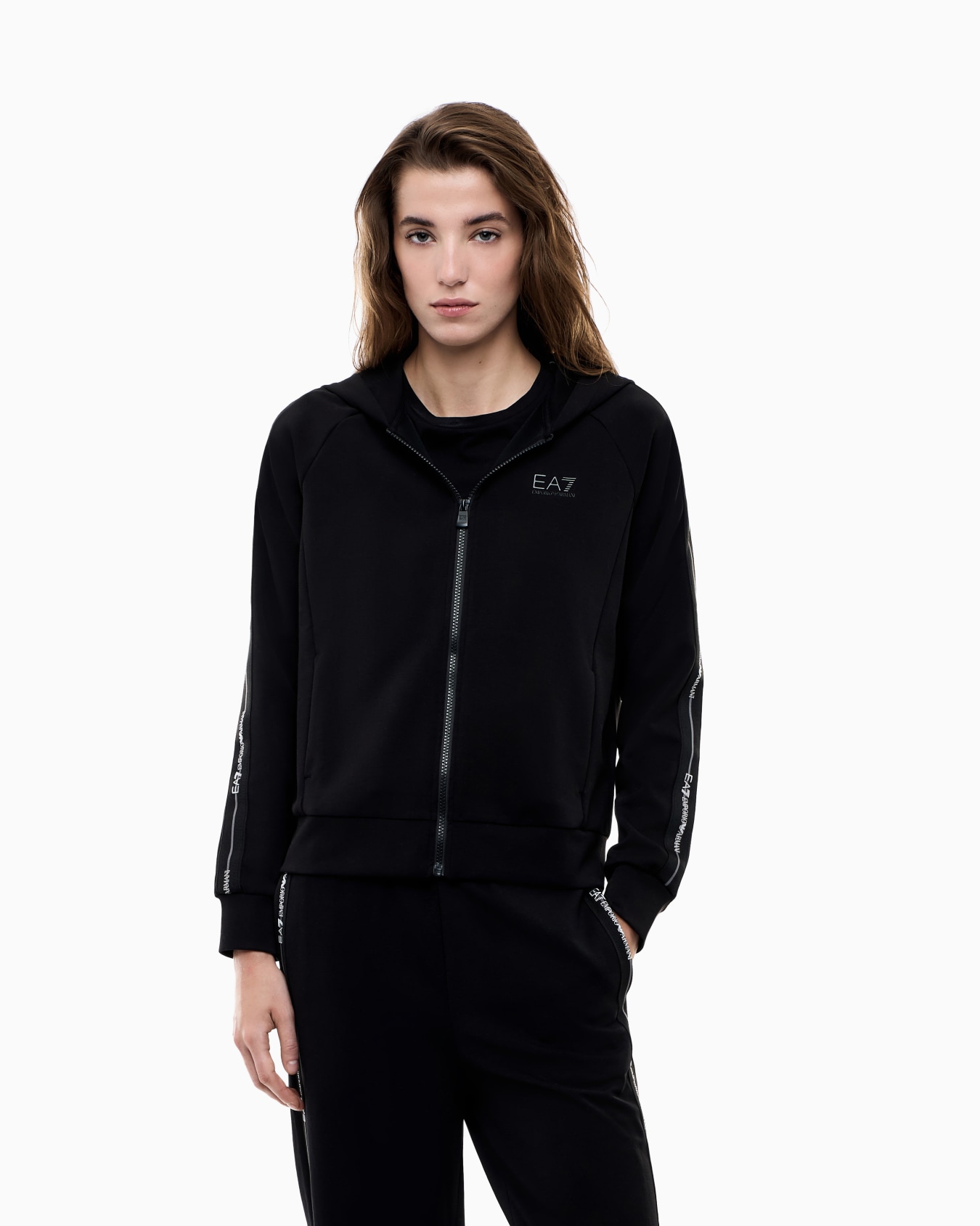 EMPORIO ARMANI EA7 Logo Series Qadınlar üçün başlıqlı svitşot