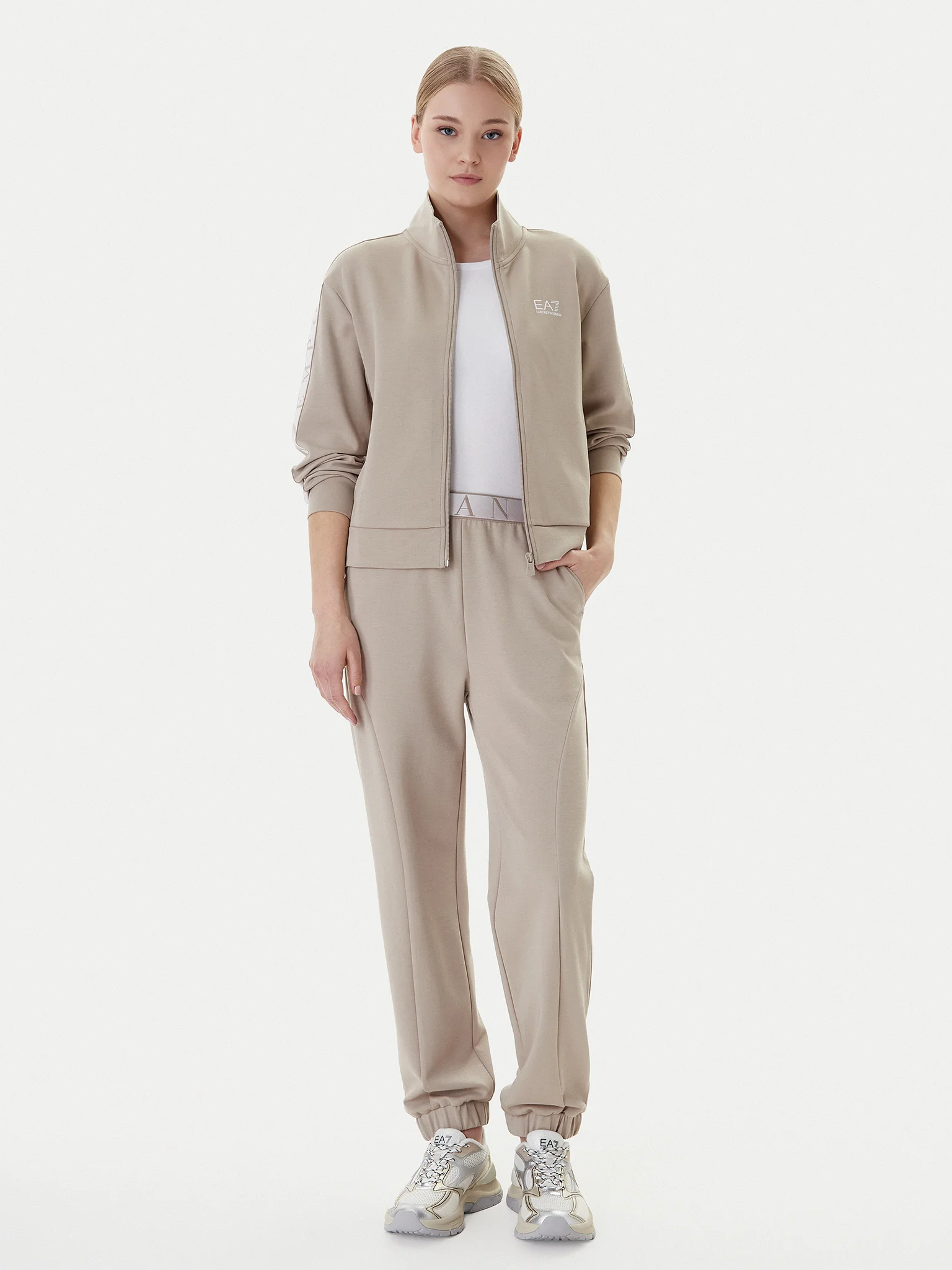 EMPORIO ARMANI EA7 Qadınlar üçün zəncirbəndli svitşot