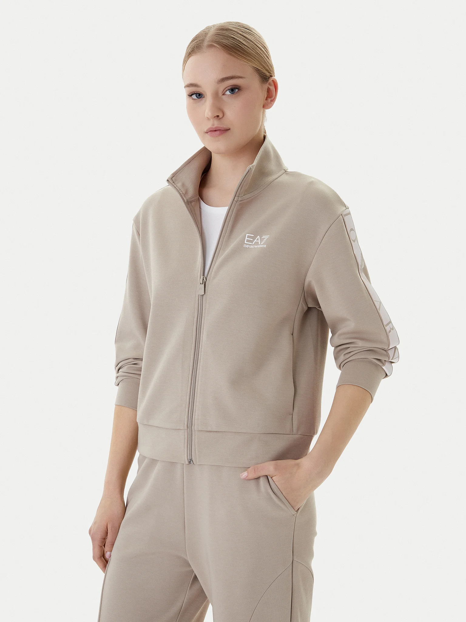 EMPORIO ARMANI EA7 Qadınlar üçün zəncirbəndli svitşot