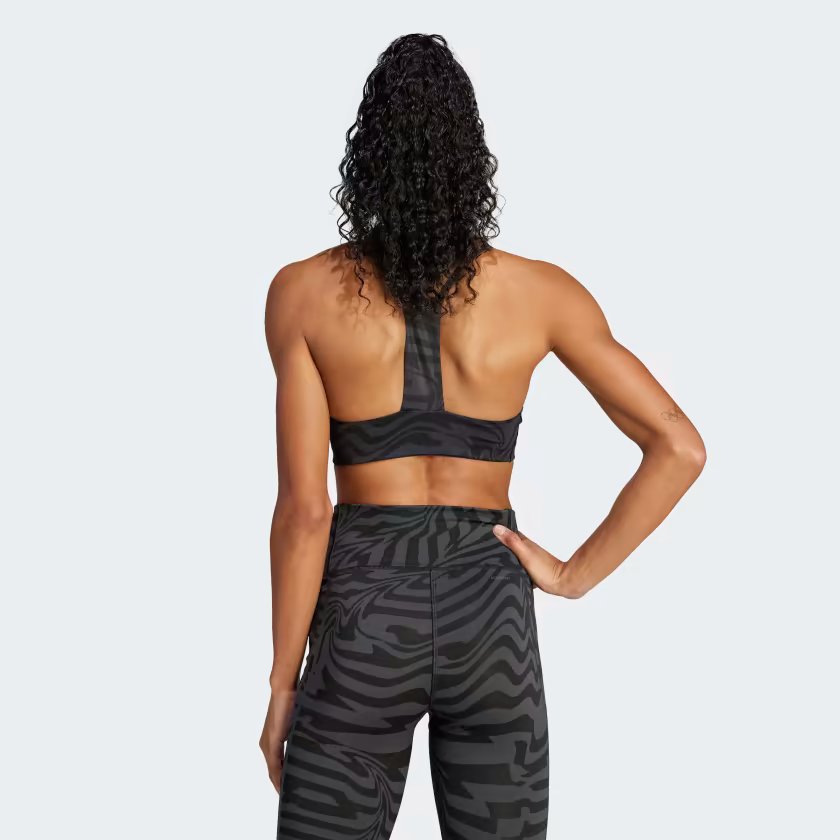 ADIDAS AEROIMPACT TRAINING LIGHT-SUPPORT JACQUARD 3-STRIPES BRA