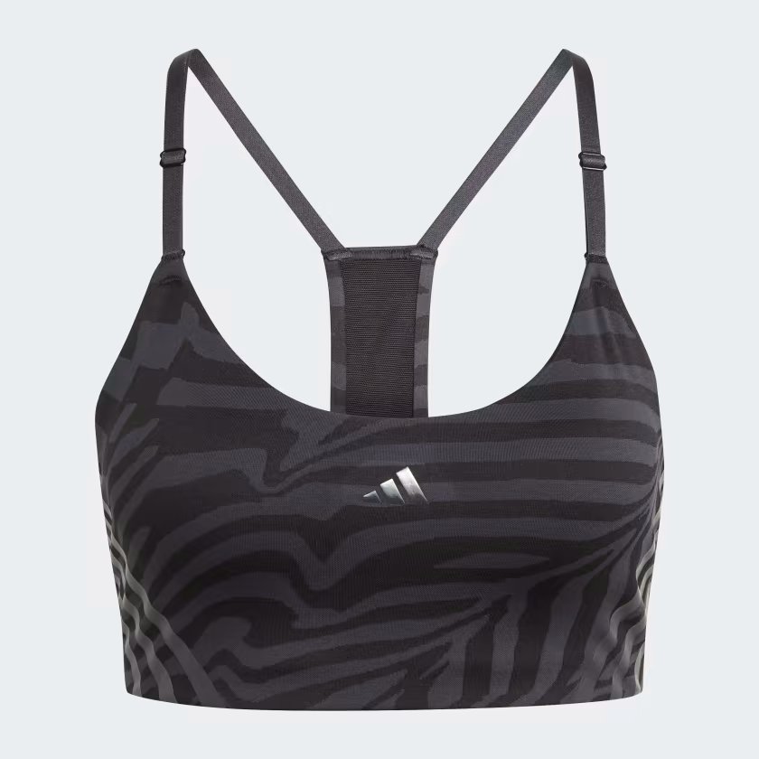 ADIDAS AEROIMPACT TRAINING LIGHT-SUPPORT JACQUARD 3-STRIPES BRA