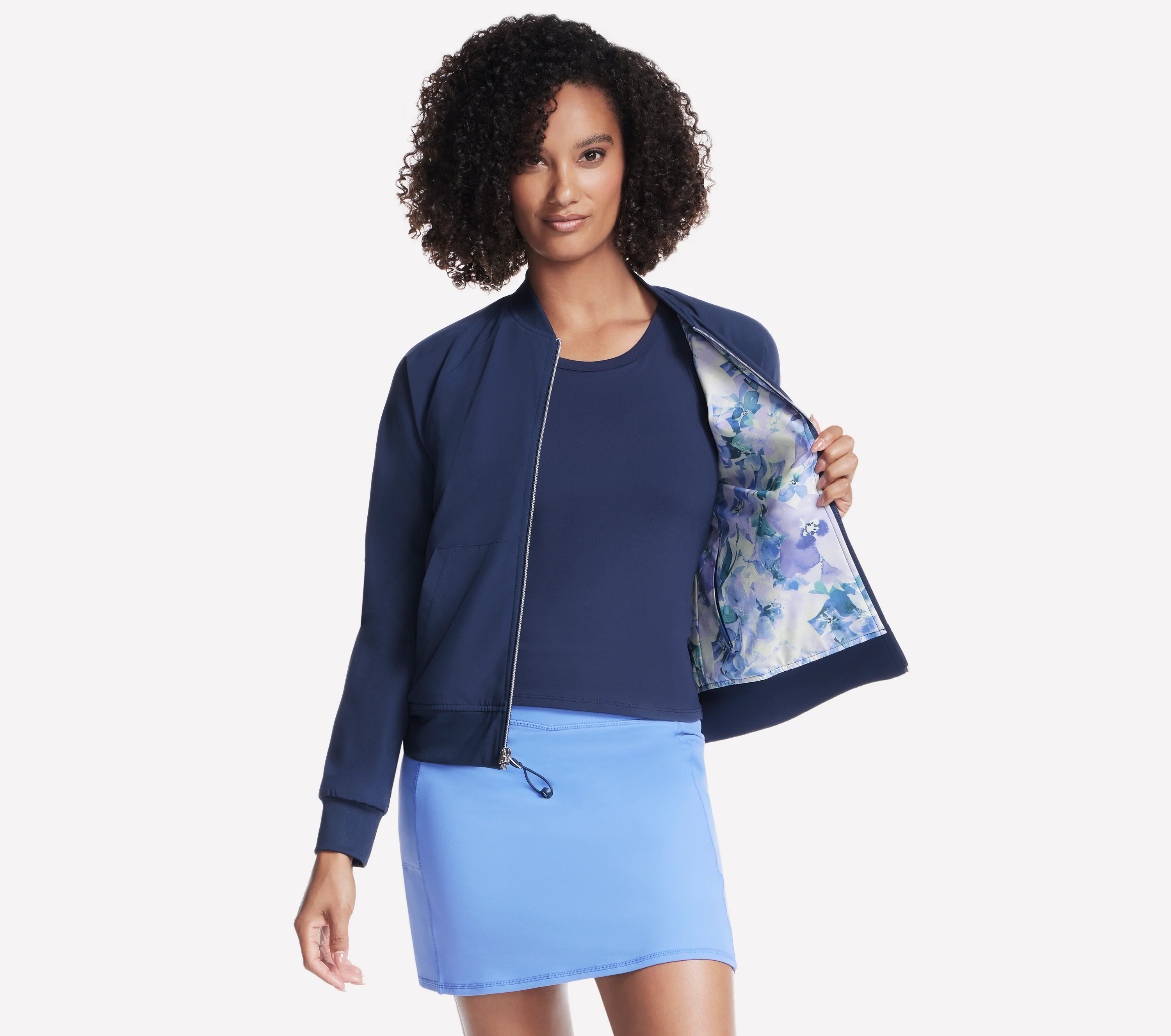 Skechers GO WALK SEASCAPE FLORAL qadın çevrilən gödəkçəsi