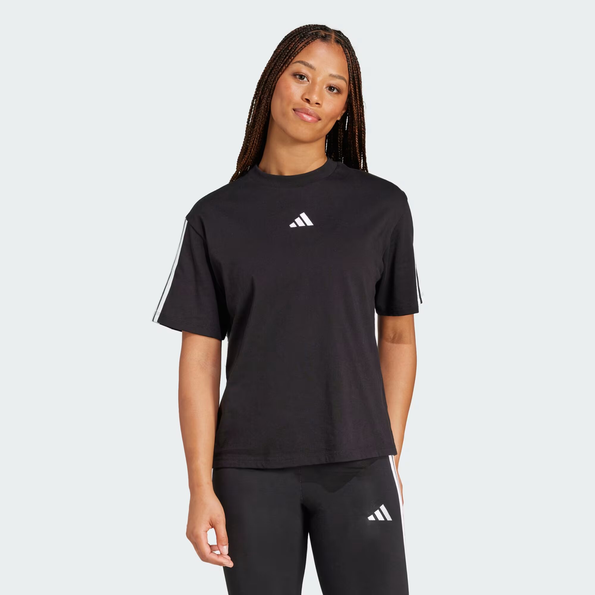 Adidas Essentials 3-Stripes Boyfriend Tee Qadınlar üçün köynək