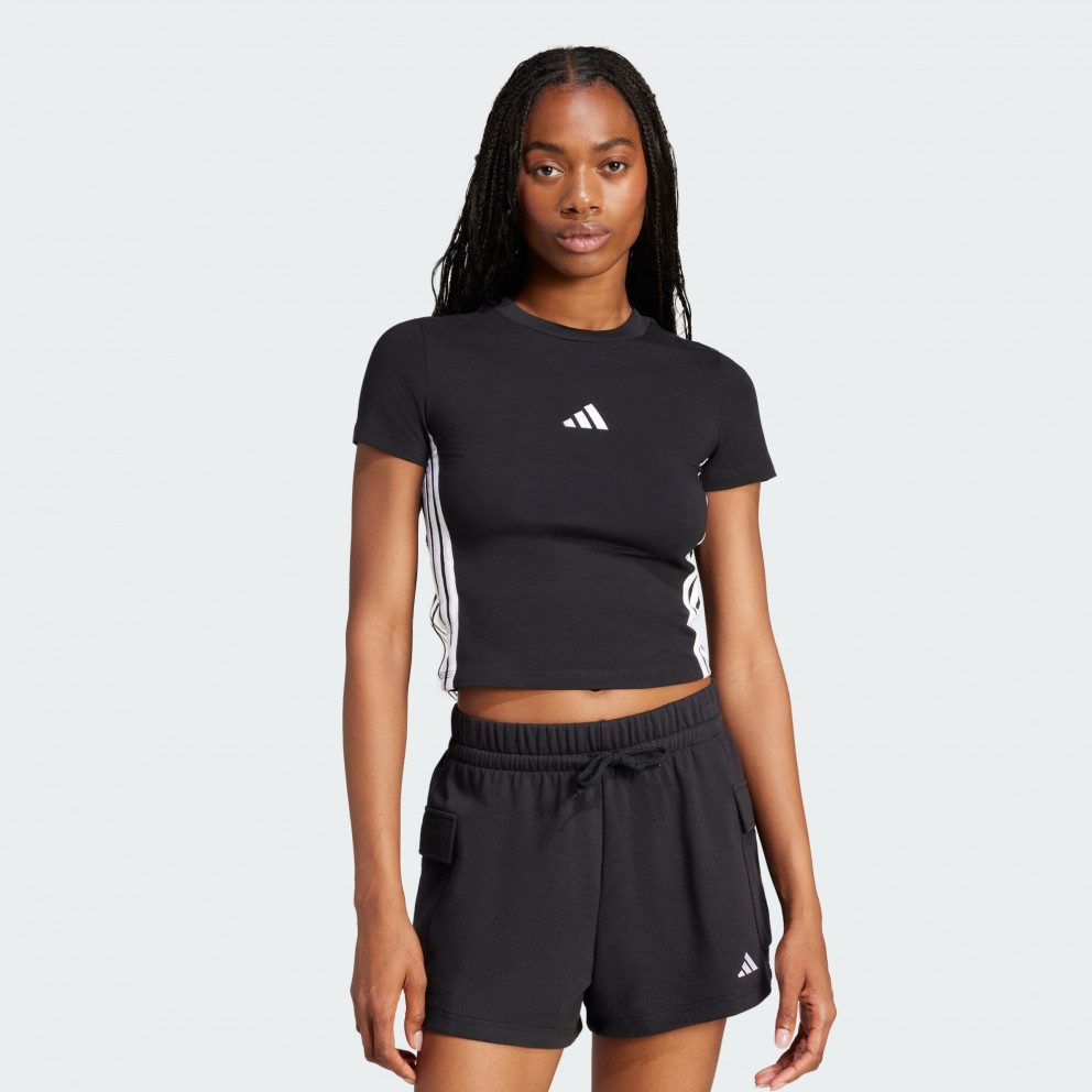 Adidas Essentials 3-Stripes Slim Baby Tee Qadınlar üçün köynək