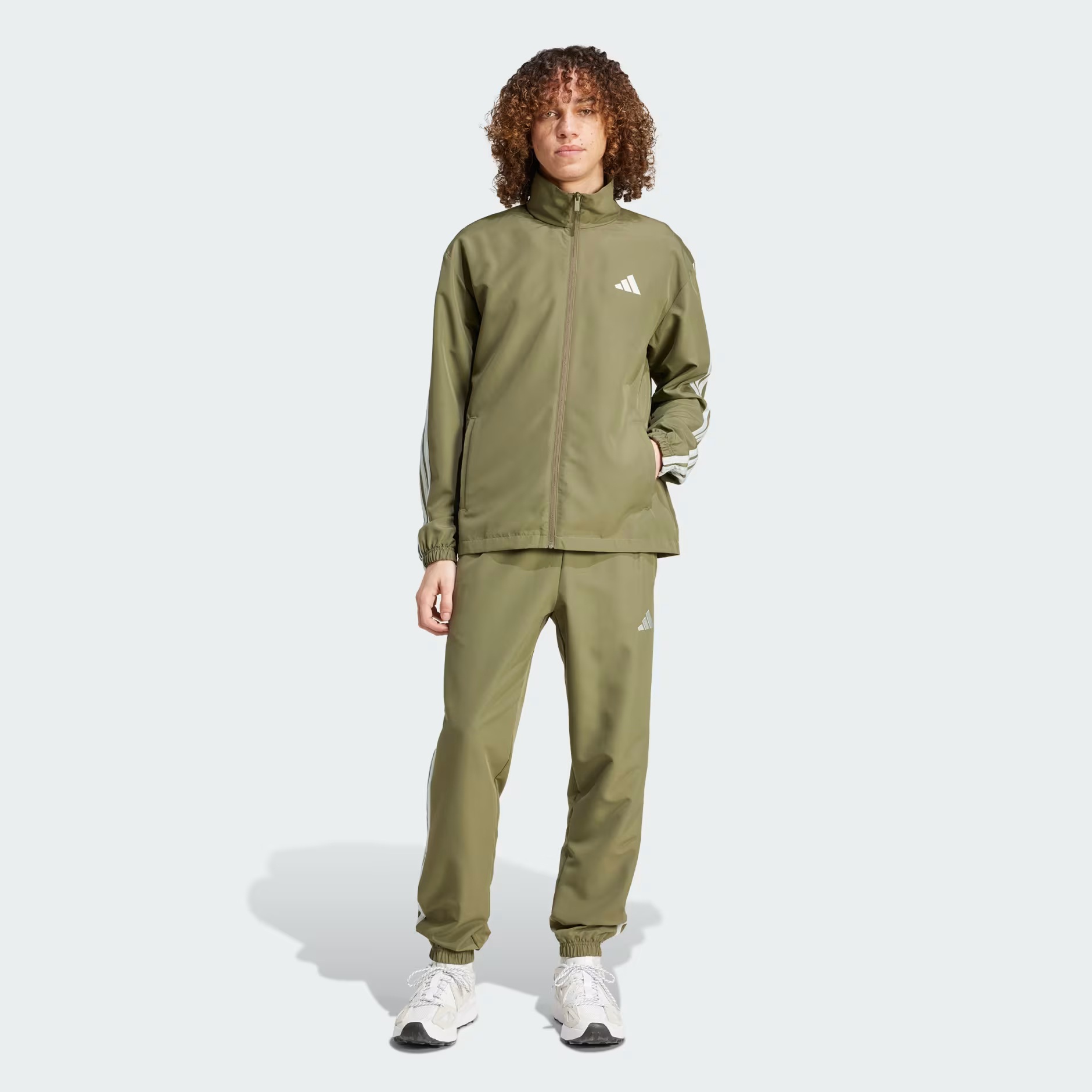 Adidas Sportswear Basic 3-Stripes Woven Track Suit Kişilər üçün idman kostyumu