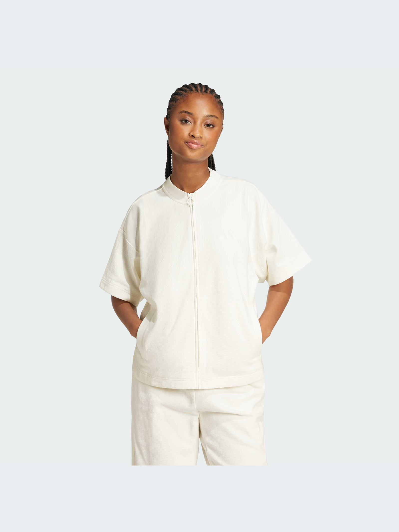 Adidas ALL SZN Cloud Jersey Full-Zip Shirt Qadınlar üçün köynək