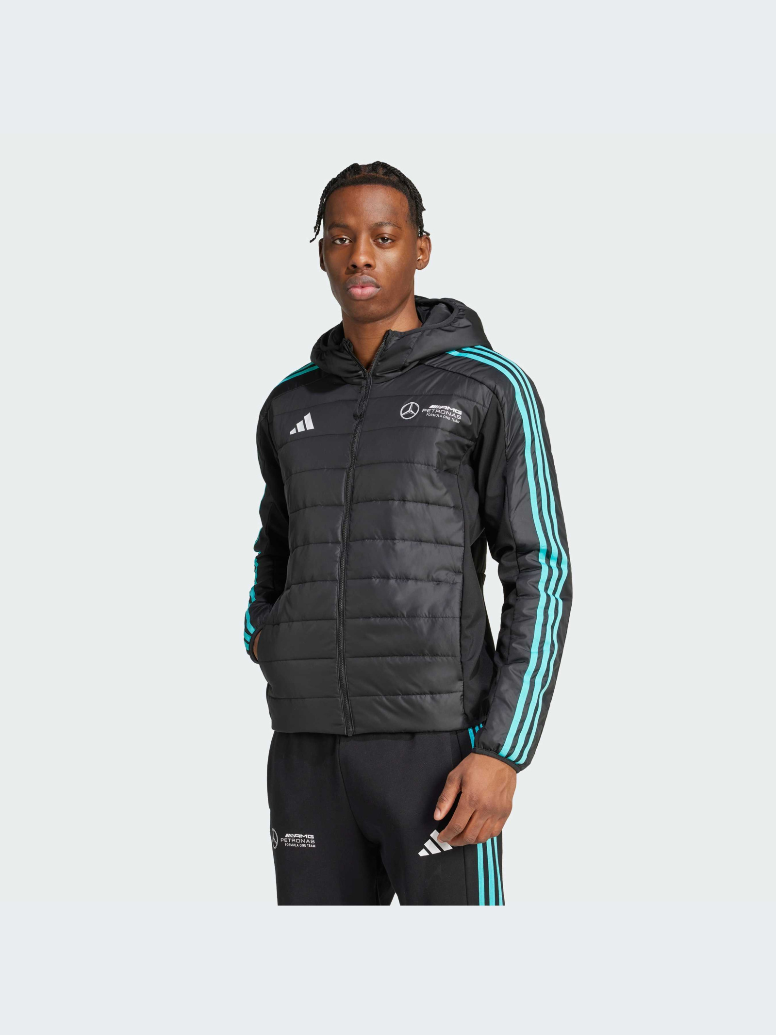 Adidas MERCEDES - AMG PETRONAS FORMULA ONE TEAM DNA PUFFER JACKET Kişilər üçün gödəkçə
