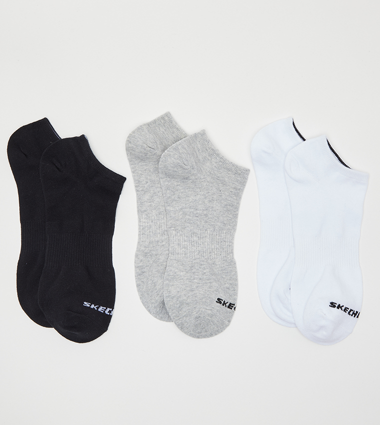 Skechers Non-Terry Invisible Sports Socks 3 cüt corab dəsti
